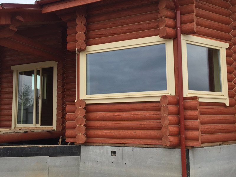 Остекление деревянного дома стеклокомпозитными окнами